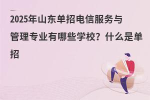 2025年山東單招電信服務(wù)與管理專業(yè)有哪些學(xué)校？什么是單招