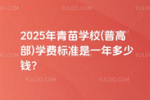 2025年青苗學校(普高部)學費標準是一年多少錢？