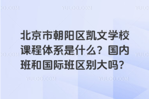 北京市朝陽區(qū)凱文學校課程體系是什么？國內班和國際班區(qū)別大嗎？