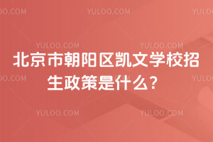 北京市朝陽區凱文學校招生政策是什么？