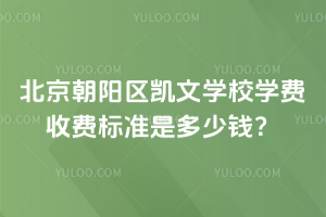 北京朝陽區凱文學校學費收費標準是多少錢？