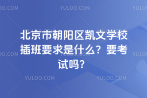 北京市朝陽區凱文學校插班要求是什么？要考試嗎？