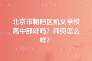 北京市朝陽(yáng)區(qū)凱文學(xué)校高中部好嗎？師資怎么樣？