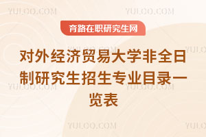 對外經濟貿易大學非全日制研究生招生專業目錄一覽表