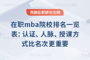 在職mba院校排名一覽表:認證、人脈、授課方式比名次更重要